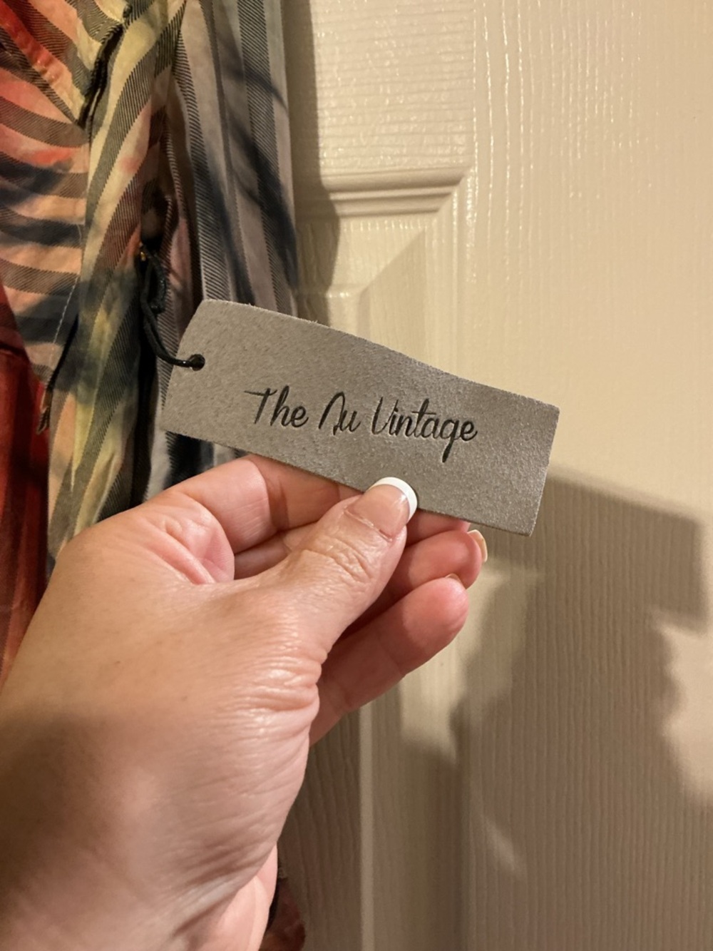 NWT The Nu Vintage USA Abstract Stripe High Low Rayon Tunic Top Large Boho - Picture 7 of 10